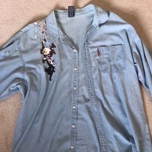 VINTAGE LOONEY TUNES EMBROIDERED JEAN SHIRT